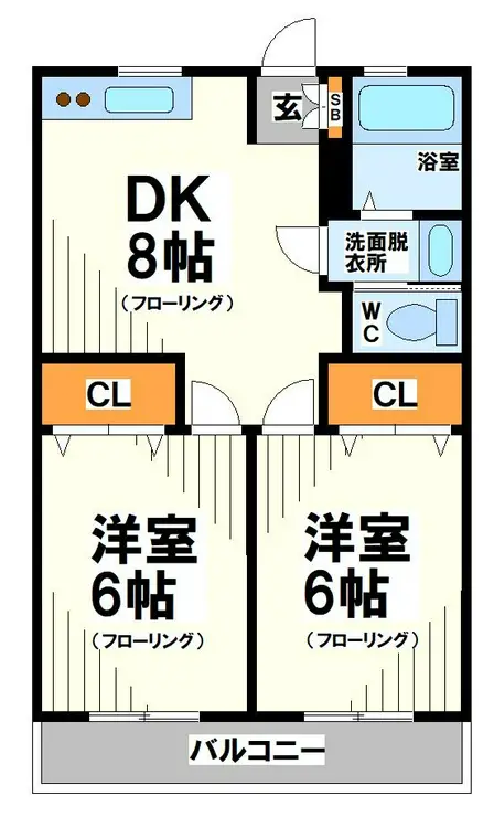 パレスのばら 1階階 間取り