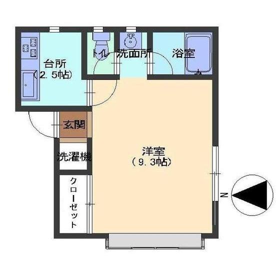 アネックス暁(1K/2階)の間取り写真