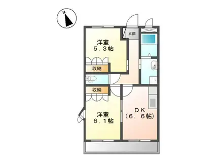 明和マンションI(2DK/2階)の間取り写真