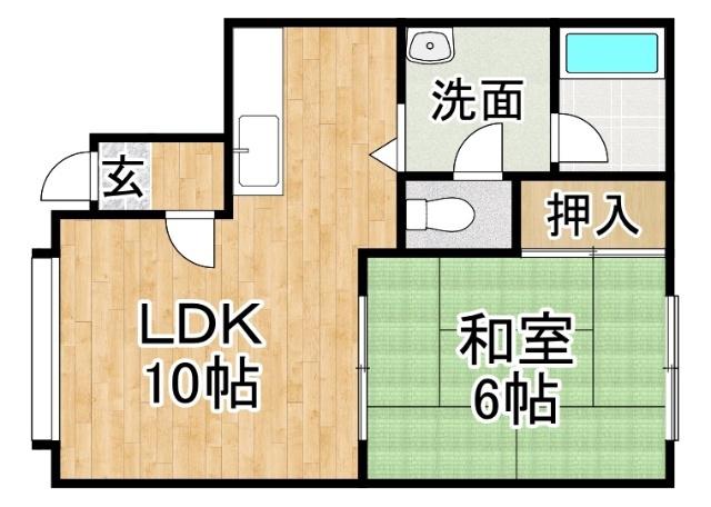 コーポサトウ(1LDK/2階)の間取り写真