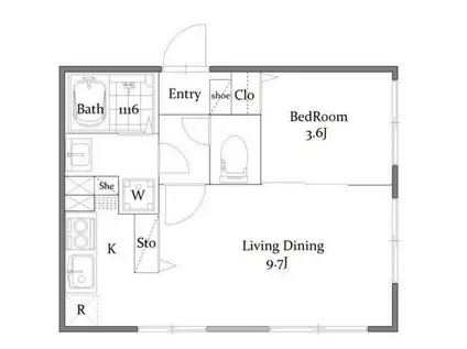 ASTER日暮里(1LDK/1階)の間取り写真
