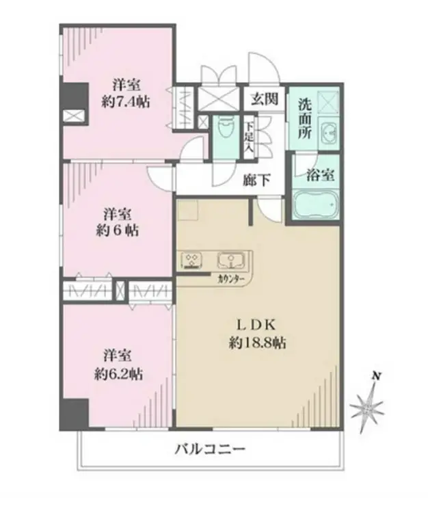 フレア・F 7階階 間取り