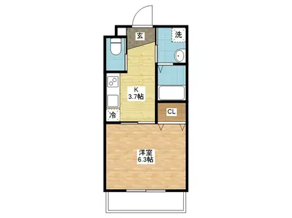 セントポリア泉(1K/5階)の間取り写真