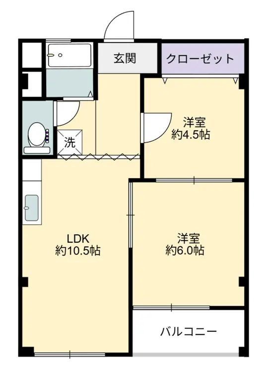 習志野コーポラス 6階階 間取り