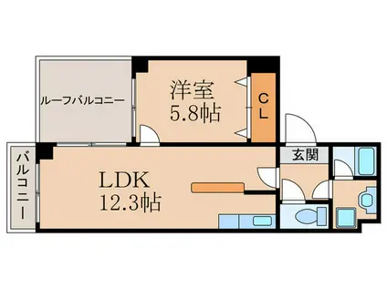 リアライズ小山西御所(1LDK/3階)の間取り写真