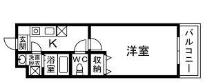 パールサラン(1K/2階)の間取り写真