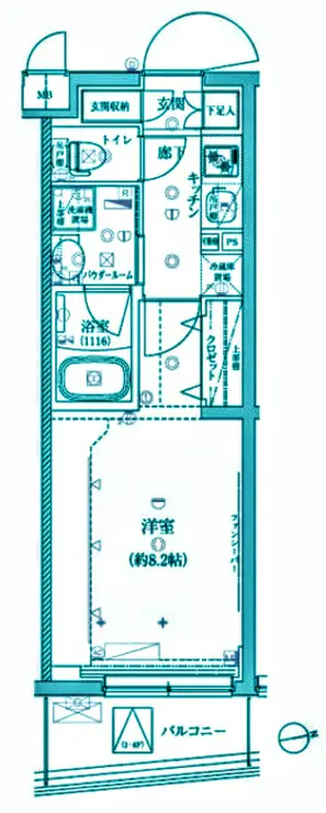 クレイシア祐天寺 3階階 間取り