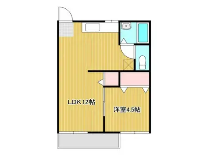 コーポやすらぎA(1LDK/2階)の間取り写真