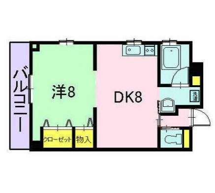 タウンコート常磐町(1DK/5階)の間取り写真