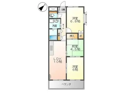 ルナ・アルカディア貳番館(3LDK/1階)の間取り写真