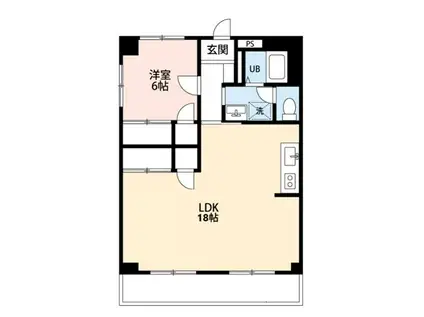 ニッコーハイツ二号館(1LDK/3階)の間取り写真