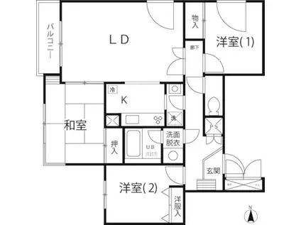 カスティーヨ杵島(3LDK/2階)の間取り写真