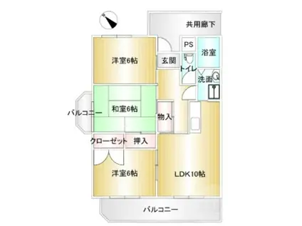 ハイタウン樽澤(3LDK/3階)の間取り写真