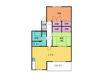 土屋コーポ(2LDK/2階)の間取り写真