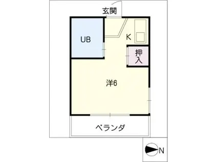 ヴィラージュ橘(ワンルーム/4階)の間取り写真