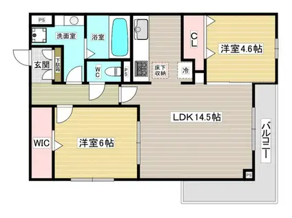 MAISON DE 青木(2LDK/3階)の間取り写真