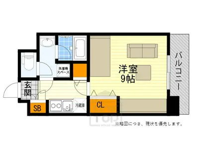 アスール江坂(1K/10階)の間取り写真