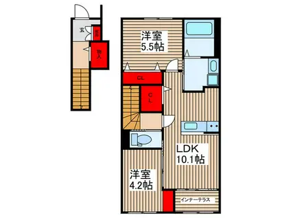 ルナフォーリア(2LDK/2階)の間取り写真