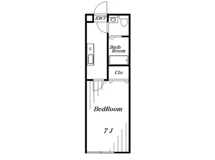 ヒルズナイン(1K/2階)の間取り写真
