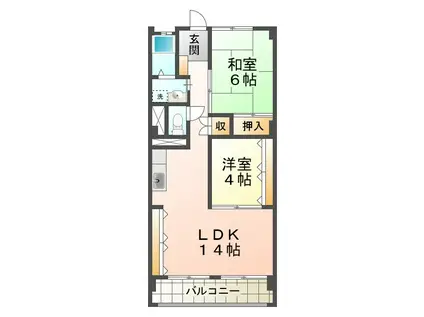 エクセル舞子(2LDK/2階)の間取り写真