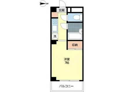 リバフォール(1K/4階)の間取り写真