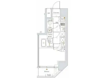 LOG戸越(1K/8階)の間取り写真