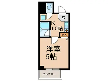 カーサ・デ・ロッコウ(1K/2階)の間取り写真