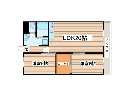 サンライフ長町(2LDK/3階)の間取り写真