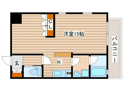 ヴィアーレ勾当台II(ワンルーム/6階)の間取り写真