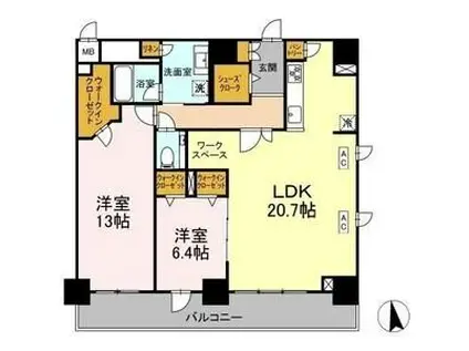 CEDAR NORITAKE(2LDK/10階)の間取り写真