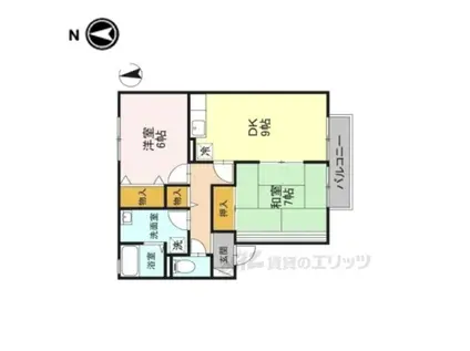 サン・パティオ(2DK/2階)の間取り写真