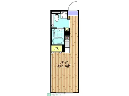 FLAT K KASUYA(ワンルーム/1階)の間取り写真