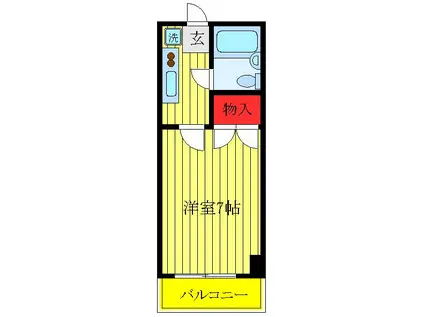 熊谷ビル(1K/3階)の間取り写真