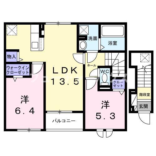 サンライズ・MITO B(2LDK/2階)の間取り写真