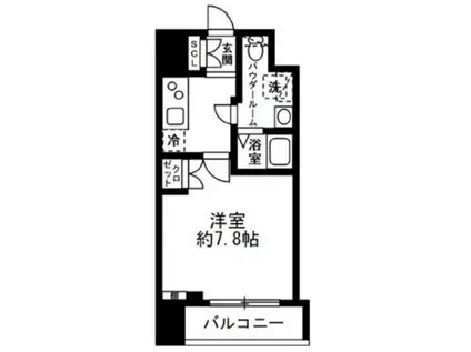 ラクラス日本橋浜町(1K/5階)の間取り写真