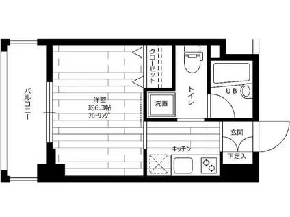 ステージファースト西早稲田(1K/6階)の間取り写真