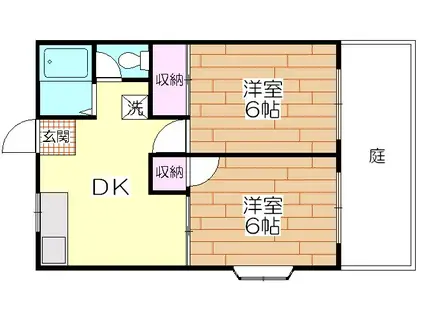 メゾン・サンフラット(2DK/1階)の間取り写真