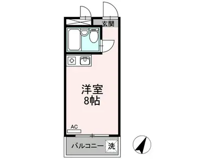 パーム南福岡(ワンルーム/3階)の間取り写真