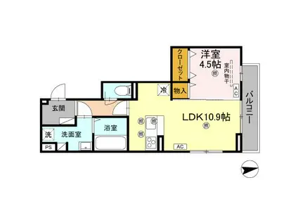 セレノアールB(1LDK/3階)の間取り写真