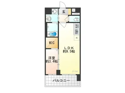 ソルテラス京都JUJO薫(1LDK/2階)の間取り写真