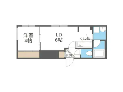 PRECIOUS MISONO(1LDK/2階)の間取り写真