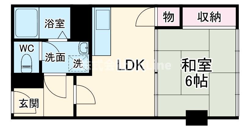 ダイワ高井田ビル(1DK/4階)の間取り写真