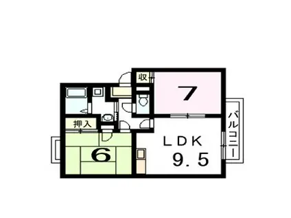 グレイスコート嵐山(2LDK/1階)の間取り写真