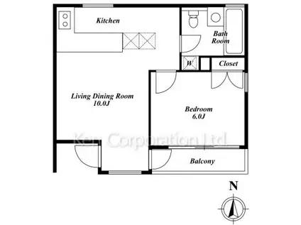 コルティーレ(1LDK/3階)の間取り写真