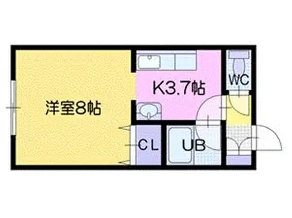 パルコート(1K/1階)の間取り写真