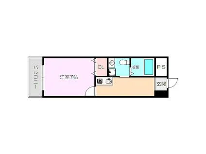 第2星栄ハイツ(1K/4階)の間取り写真