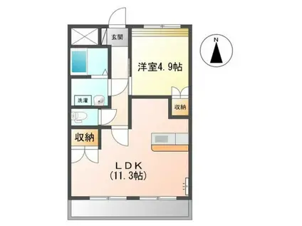 エルガーデン白石(1LDK/1階)の間取り写真