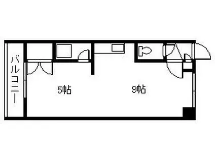 ビジョン616(1DK/3階)の間取り写真