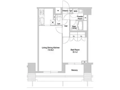 グラマシー横濱関内(1LDK/10階)の間取り写真