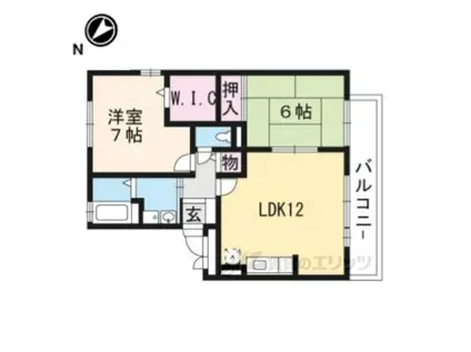 メルベーユ吉兆C棟(2LDK/1階)の間取り写真